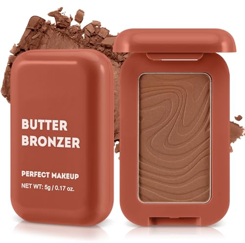Boobeen Soft Matte Bronzer, Paleta de Polvos de Contorno para el Rostro, Polvo Bronceador Polvo de Rubor Natural para Contornear, Construible de Larga Duración, Brillo Bronceado
