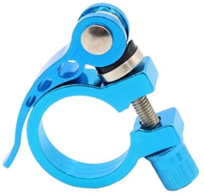 Sattelklemme MTB Fahrrad Sattelstütze Clamp Quick Release Ultraleicht Aluminium Legierung Fahrrad Sattelstütze Montieren 25.4/28.6/31.8/34,9mm Radfahren Zubehör SattelstüTzenklemme(Blue-25.4mm)