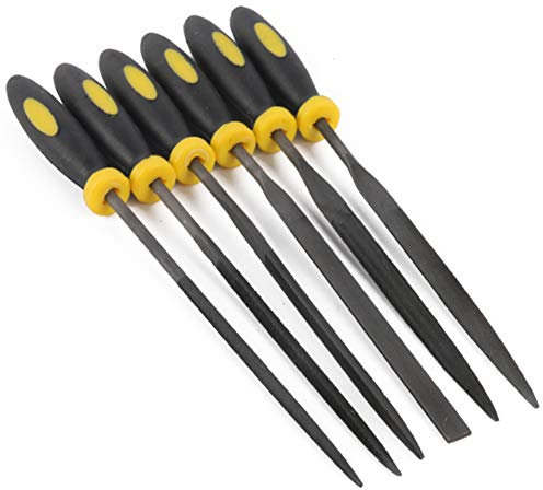 QPWYSH Cinceles, Juego de limas y escofinas Surtidas, Herramientas de escofina for Madera con triángulo semicircular Plano y Lima Redonda, limas manuales de Metal for tallar Manualidades, 4x160mm