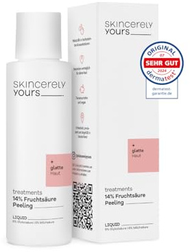 Skincerely Yours Fruchtsäure Peeling 100 ml I 14% AHA I Leave-on Liquid | Für sichtbar glattere, straffere Haut: stimuliert die Kollagensynthese, mildert Pigmentflecken & reduziert Unreinheiten.