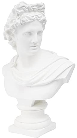 jojomis Apollo-Büste Statue, Nachbildung, Porträts, Skulptur, Kunsthandwerk-Kollektion, Weiß, Größe M, 30 cm