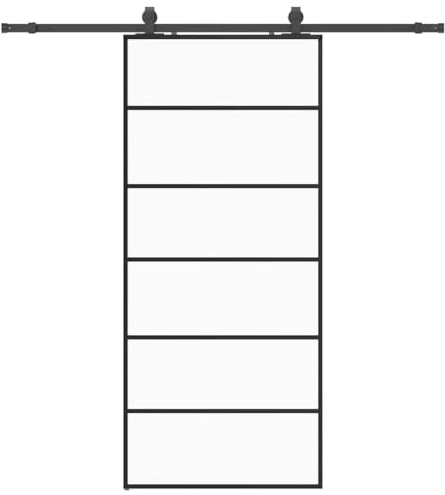 vidaXL Puerta corredera con set herrajes negro 90x205 cm vidrio ESG