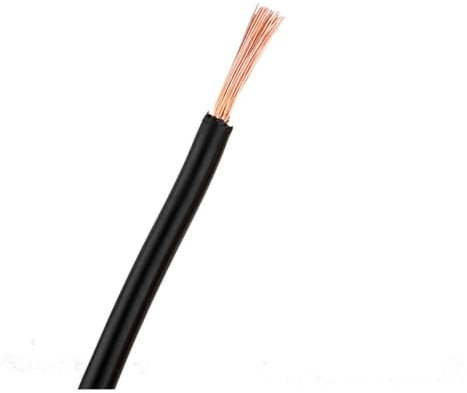 Câbles, Fil de terre de connexion de batterie à gaine souple 6 mm², 10 mm², 16 mm², 25 mm², 35 mm², fil électrique carré à noyau interne en cuivre pur(Black 1 Meters,6mm2)