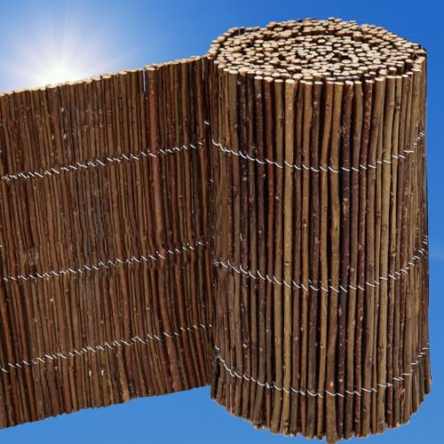 UrFence 300x30 Recinzione Aiuole Flessibile in Salice - Staccionata in Legno Bassa in Rotoli - Cordolo per Aiuole- Divisori Prato e Alberi - Piccolo Recinto Giardino Esterno - Bordura per Aiuola Legno