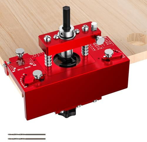 35mm topfband bohrschablone topfscharnier schablone schanierbohrschablone Aluminiumlegierung Präzision Verstecktes Scharnier Jig mit eingebauter Schraubenlochführung, breiterem Offset von 2 bis 8mm