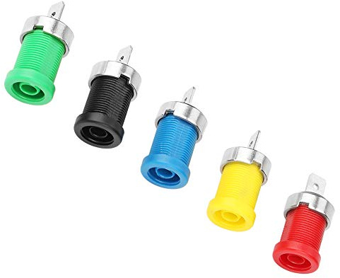 Fafeicy Panneau à Banane Mount, Prise 4 Mm pour Connexion Sécurisée, Prise à Banane Prise 4 Mm Couleur Mixte pour Les Sondes de Test de Montage en Panneau et Les Projets D'électronique