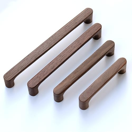 KOVNISE Meuble en Bois Massif Noyer Foncé Couleur Bois Original Simple et Moderne pour Armoire Porte Tiroir Commode (6, 192MM) | Couleur Bois Original Style Simple et Moderne Bouton Porte Poignee de Meuble pour Armoire PorteCuisine Chambre Salon