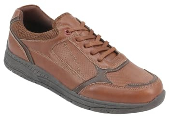 Chums Men's Wide Fit Lace Up Trainers, Comfortable & Slip Resistant G Fit with Cushioned Ankle Support