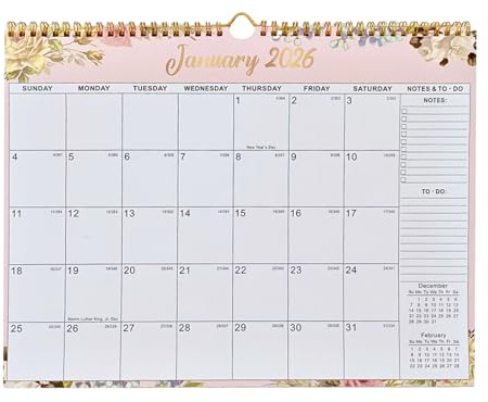 Dreuhuing Väggkalender 2026-2027 - 14,5 x 11,8 tum planeringstabell, 18 månadskalender januari 2026-2027 | för hemskola arbete skrivbord klassrum daglig planering nyår