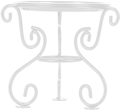 dijiusidy Reliable Iron Flower Pot Stand Sturdy Holder For Indoor Outdoor Plant Display Adding Aesthetic Beauty To Space Flower Pot Bracket Indoor Outdoor Supports Rack, White, 13x13x14cm