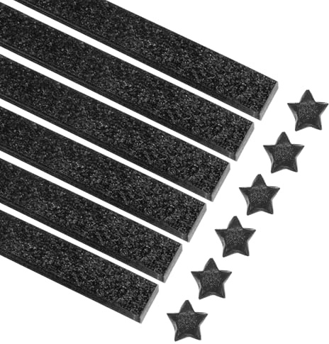 QUARKZMAN 360 Blatt Origami Papier Glitzer Stern Papier Schwarz Falzpapier | 0.4 x 9.5 Zoll, Für Anfänger Kunst Bastelprojekte