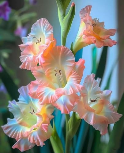 Raro Gladiolo bulbi,piante erbacee Resistenti perenni,adatti per la semina immediata,Gladiolo pianta vera(non artificiali)-8 bulbi-J