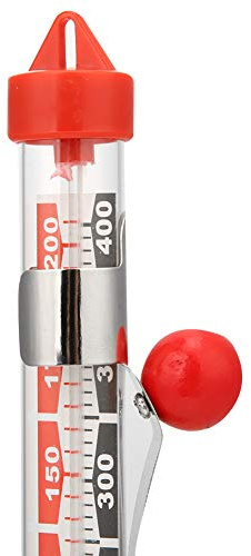 Aolidsive Termometro per Zucchero Alimentare, Strumento di Misurazione per Liquidi con Tubo di Vetro con Doppio Display, Ideale per Preparare Marmellate e Caramelle - Precisione 25-200°C / 50-400°F