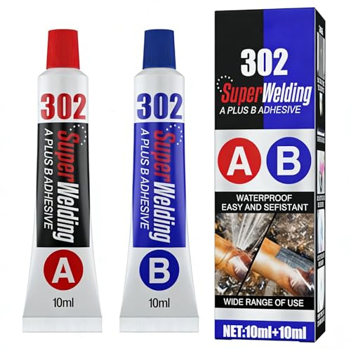 LINKKNOB AB Metal Repair Glue | Strong Epoxy Liquid Weld Paste, High Strength Waterproof Adhesive Filler | Heat & Cold Resistant Multi-Purpose Bond for Metal