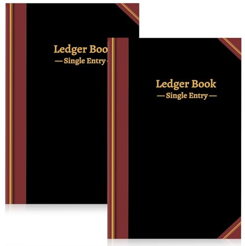 gisgfim 2 libri contabili neri per contabilità, 20 x 19,1 cm, contabilità, con pagine numerate, per tenere traccia delle spese di denaro, contabilità e registri finanziari