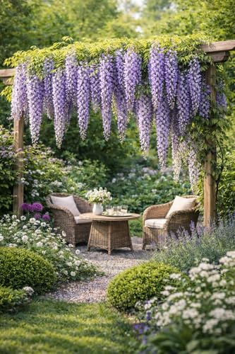 Wisteria floribunda ‘Naga Noda’ 180–200 cm – Japanischer Blauregen, duftende Kletterpflanze, lange Blütentrauben, winterhart, ideal für Pergola, Fassade & Garten