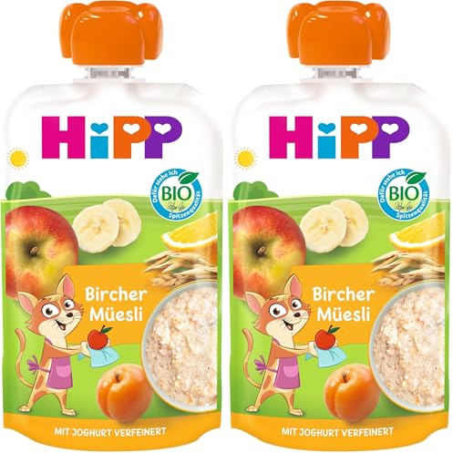 HiPP Bircher Müesli, Quetschie ab 1 Jahr (8 x 100g) (Packung mit 2)