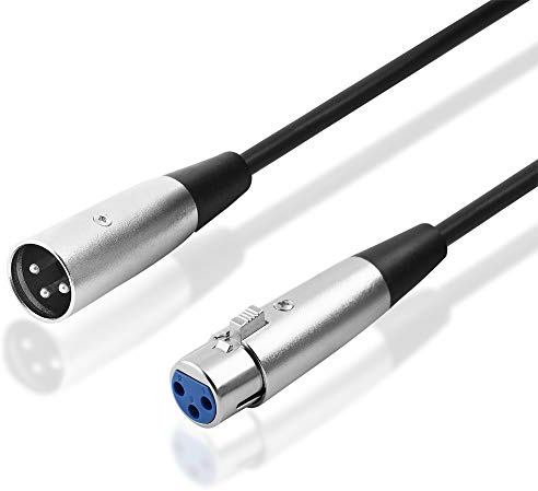 BestPlug 6 Meter Audio Kabel Verlängerung, XLR Stecker männlich auf XLR Buchse Kupplung weiblich, Schwarz