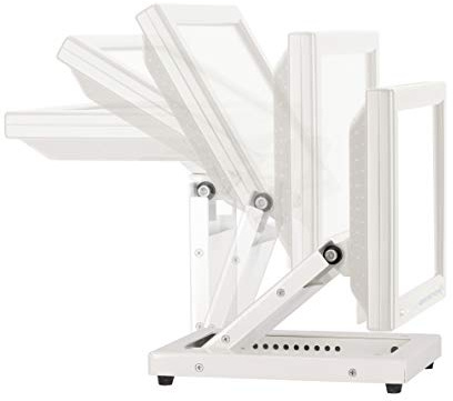 VSG24 Extreme Robuste Monitor Halterung, Flexible VESA 100x100 Tischhalterung, Bildschirm Standfuss POS, Schreibtisch Monitorständer 10-22 Zoll, Touchscreen Kassensystem, Mount Arm für Tisch Weiß