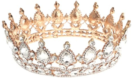 Frcolor Vintage Tiara Krone, Kristall Strass Festzug Königin Krone Tiara Haarschmuck