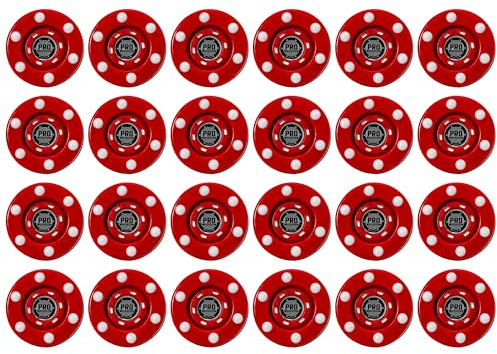 Franklin Sports NHL Street Roller Hockey Pucks - 24 Pro Commander Outdoor Pucks, Red, 6 Pack
