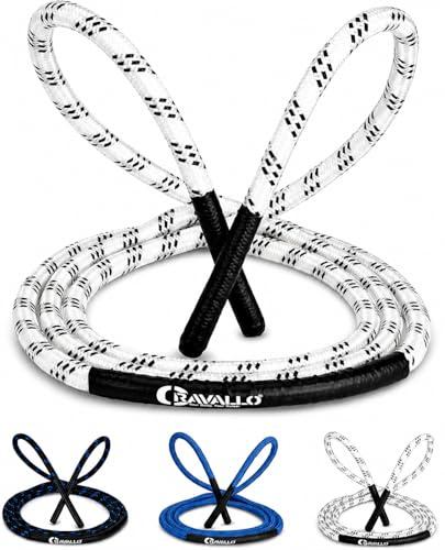Cravallo® Springseil I 3 Meter Fatburner Speed Jumping Rope I Erwachsenen Profi Skipping Seil I Ideal zum Boxen, Ausdauer Sport, MMA, HIIT in Schwarz, Blau und Weiß