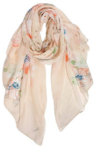 DAMILY schal damen Leichter Halstuch Musselin Tuch scarf women für herbst | Schals & Tücher Schöner Weicher dünner schal damen für Frauen Langer Festliche Stola mit blumen