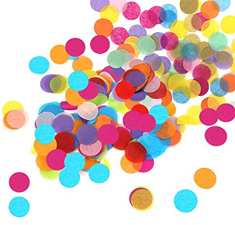 Huture Mehrfarbig Runde Punkte Konfetti Tisch Kreis Confetti Metallisch Folie Sterne Pailletten Glitzerndes Folie Papier Konfetti für Hochzeit Valentinstag Geburtstag Deko - 30 Gramm/ 1Unze