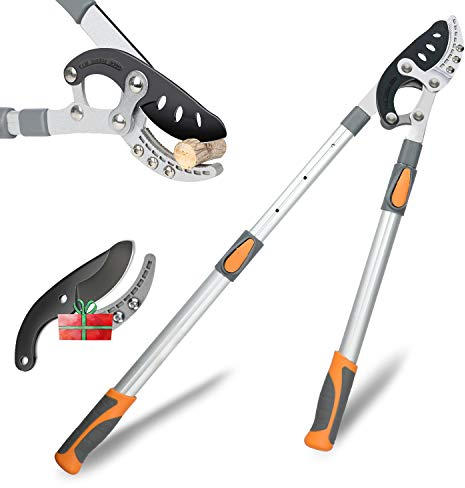 AIRAJ Teleskop AMBOSS-Astschere 70-103CM,Mit Ersatzklingen,Schneidet Äste,Dicker als 50MM Sind,Sechsfach verstellbarer Griff,SK-5 Stahlklinge und Teflonbeschichtete,Professionelle Astschere