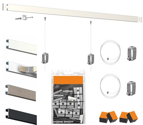 Pack Cimaise Click Rail Artiteq - Accrochage de Tableau Haut de Gamme (3 Mètres, Blanc)