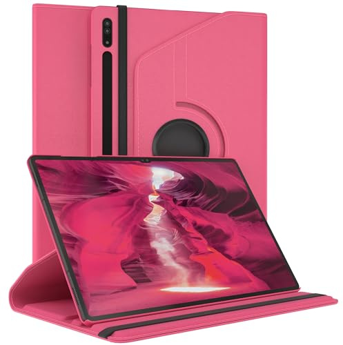 EAZY CASE - Tablet Hülle für Samsung Galaxy Tab S8 Ultra Schutzhülle 14.6 Zoll Smart Cover Tablet Case Rotationcase zum Aufstellen Klapphülle 360° drehbar mit Standfunktion Tasche Kunstleder Pink