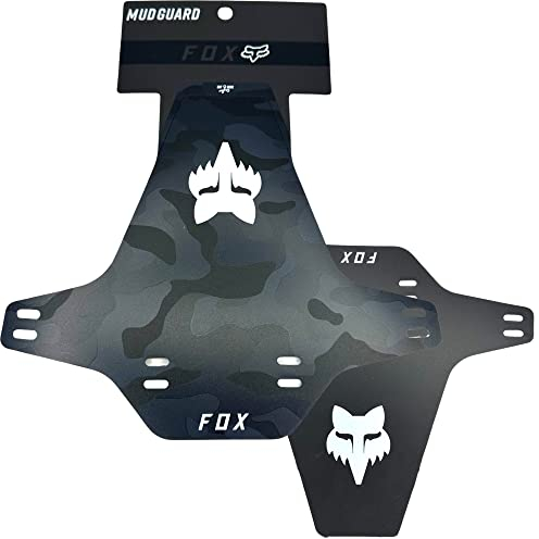 Fox Garde-boue Vélo Racing VTT DH FR Ebike Fourche Protection anti-éclaboussures Garde-boue (Retro Camo/Logo Blanc)