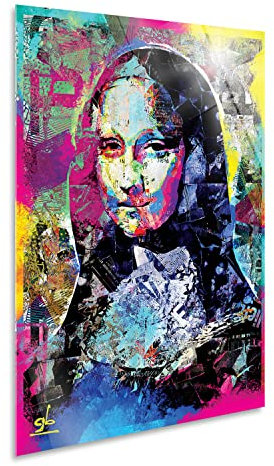 Giallobus - Gemälde - Mona Lisa Pop-Art - Acrylglas - 70x100 - Bereit zum Aufhängen - Moderne Gemälde für zu Hause