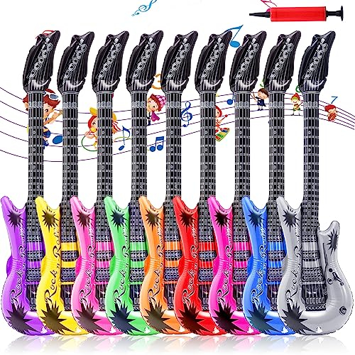 12 piezas de Guitarras Inflables de Aire Multicolor