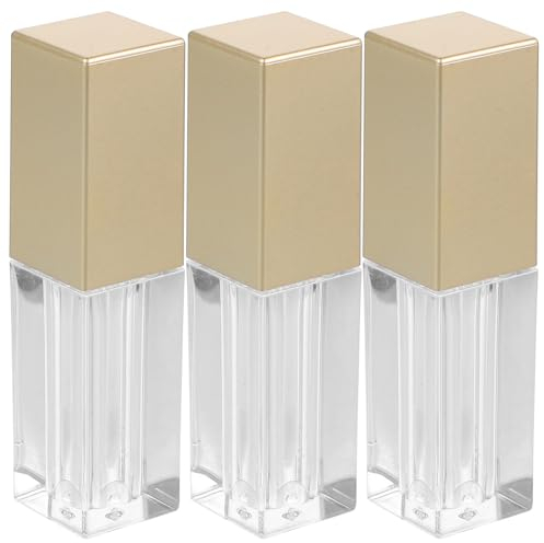 FRCOLOR 3pcs Clear Lip Gloss Tubes Empty Lip Gloss Tubes Lip Subpackaging Bottle Terrariums Mini Lip Containers Fashion Lip Gloss Tube Clear Lipglosses Lip Brush Holder Lip Tube Bottled