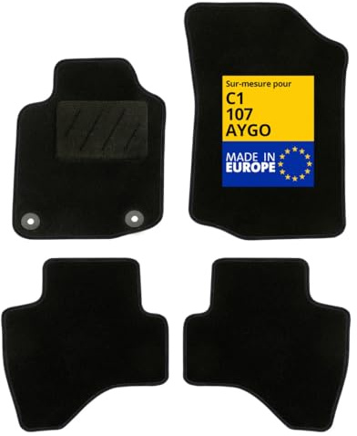 DBS - Automatten - Maßgeschneidert für C1 / 107 / Aygo (2005 bis 2014) - Auto Fußmatten - Galaxy Teppich - 4 Stück
