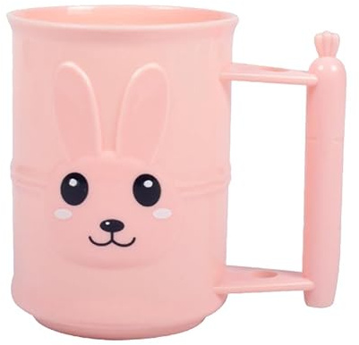 Ciieeo Cartoon Rabbit Toothbrush Tumbler Multifunctional Bathroom Cup for Kids Boys and Girls Toothpaste Holder and Juice Mug 4.33X3.14X4.13 Inch