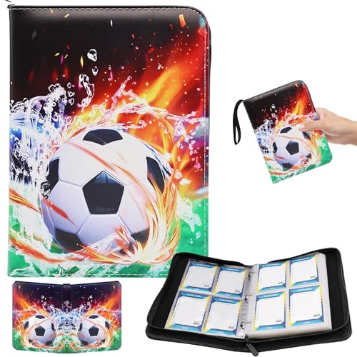 TZQFROCE Sammelkarten Album Fußball 50 Seiten 400 Fußball Karten Sammelalbum für Fußball Karten Album Sammelkarten Album Fussball Sammelalbum Fußball Karten für Verschiedenen Karten