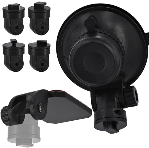 iSaddle Mini Windshield Suction Cup Mount Holder & Dashboard Adhesive Sticky Mounting Bracket for Apeman Ssontong Biuone iZEEKER Z-Edge Spade Nexar Seegar iiwey HaHoco (4 Camera Joints Included)