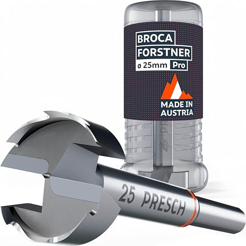 Presch Forstner Drill Bit Ø 25mm - Drill bit for wood with high-precision centering point for perfect round holes - Reliable performance with optimized longevity
