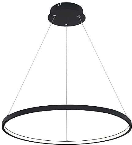 LED Hängeleuchte Esstisch Pendelleuchte Ring schwarz LED Esszimmerlampe hängend, 1x 29W 1300lm 3000K, DxH 60x120 cm
