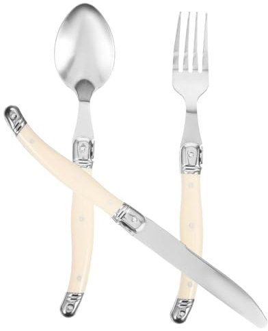 OKUMEYR Edelstahl Geschirrset Besteck Gabel Löffel Steakmesser Für Heimgebrauch Picknick Camping Abendessen Geburtstage Hochzeiten Festivals
