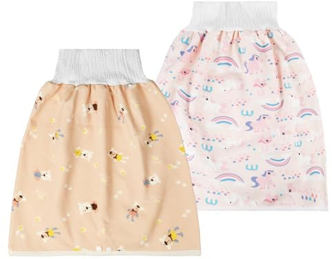 Aolso 2 Pezzi Mutandine Assorbenti Bambino, Pantaloni Impermeabili e Lavabili per Bambina, Pantaloni da Allenamento Notturni