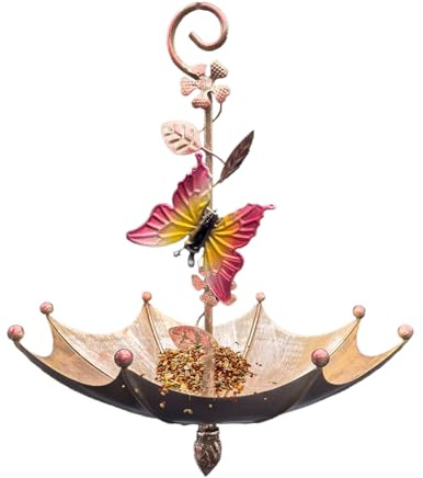 para pájaros - Estación de comida para colibríes Suspendable | Distribuidor De Alimentos En Forma De Paraguas Con Bandeja Desmontable Para Jardín Y Patio