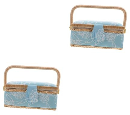 jojofuny 2 Pezzi Organizer per Articoli da Cucito Scatola Portaoggetti Leggera e Portatile Design con Spazio per Strumenti Cucito e Realizzata Materiale Resistente