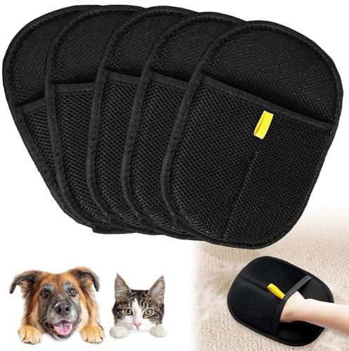 Healife Tierhaarentferner handschuh - Fellhandschuhe Katze - Fell Magnet Handschuh für Haustiere, Antistatisch & Atmungsaktiv, Waschbar, Ideal Als Katzenbürste, Fellmagnet (schwarz, 2 stück) (4)