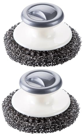 Pack De 2 Lana De Acero Inoxidable Con Para Cocina Y Baño Ollas Sartenes Limpieza Frotar Estropajo Lana De Acero