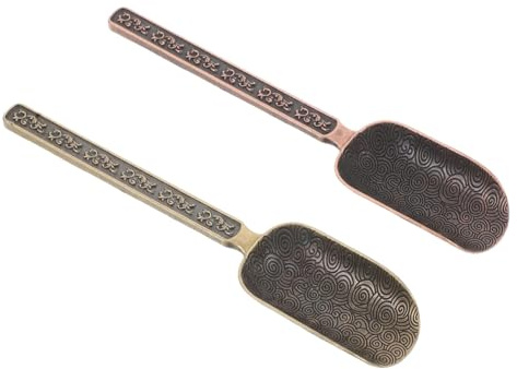 Mikinona 2 Piezas Cucharas Medidoras de Té Suelto Cucharas de Aleación Estables con Mango Vintage para Medir de Té Herramienta Precisa y Preparación