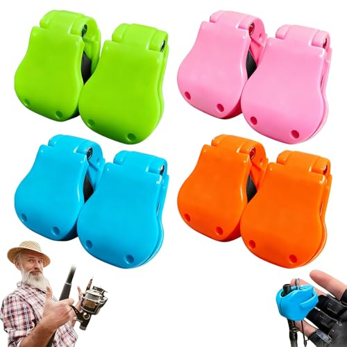 Multifunctional Rod Holder, 8 PCS Portable Takedown Beach Fishing Rod Holder, High-Elastic Rubber Pole Clips, Auto Fixed Tackle Ties Cable for Various Sizes Poles