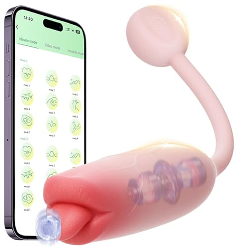 JFRong APP Zunge Vibrator Tragbar Dildo Mit 10 Zungenleckmodi für Sie Leise Silikon Vibro Ei Panty Vibratoren Masturbatoren Erotik Sex Toyset für Damen Paar G-Punkt Klitoris Stimulator Analvibrator